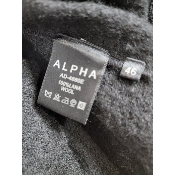 Alpha Massimo Rebecchi Womens Wool Cardigan Sweater Jacket Size 46 Black Buttons - Picture 4 of 8